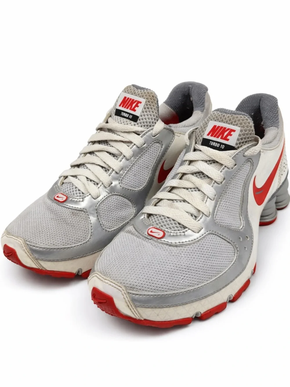 Nike Shox Turbo 10 Women's 7.5 Silver Red‎ Y2K Running Shoes